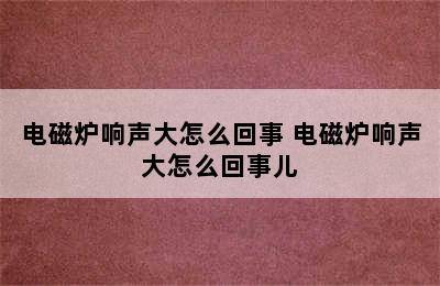 电磁炉响声大怎么回事 电磁炉响声大怎么回事儿